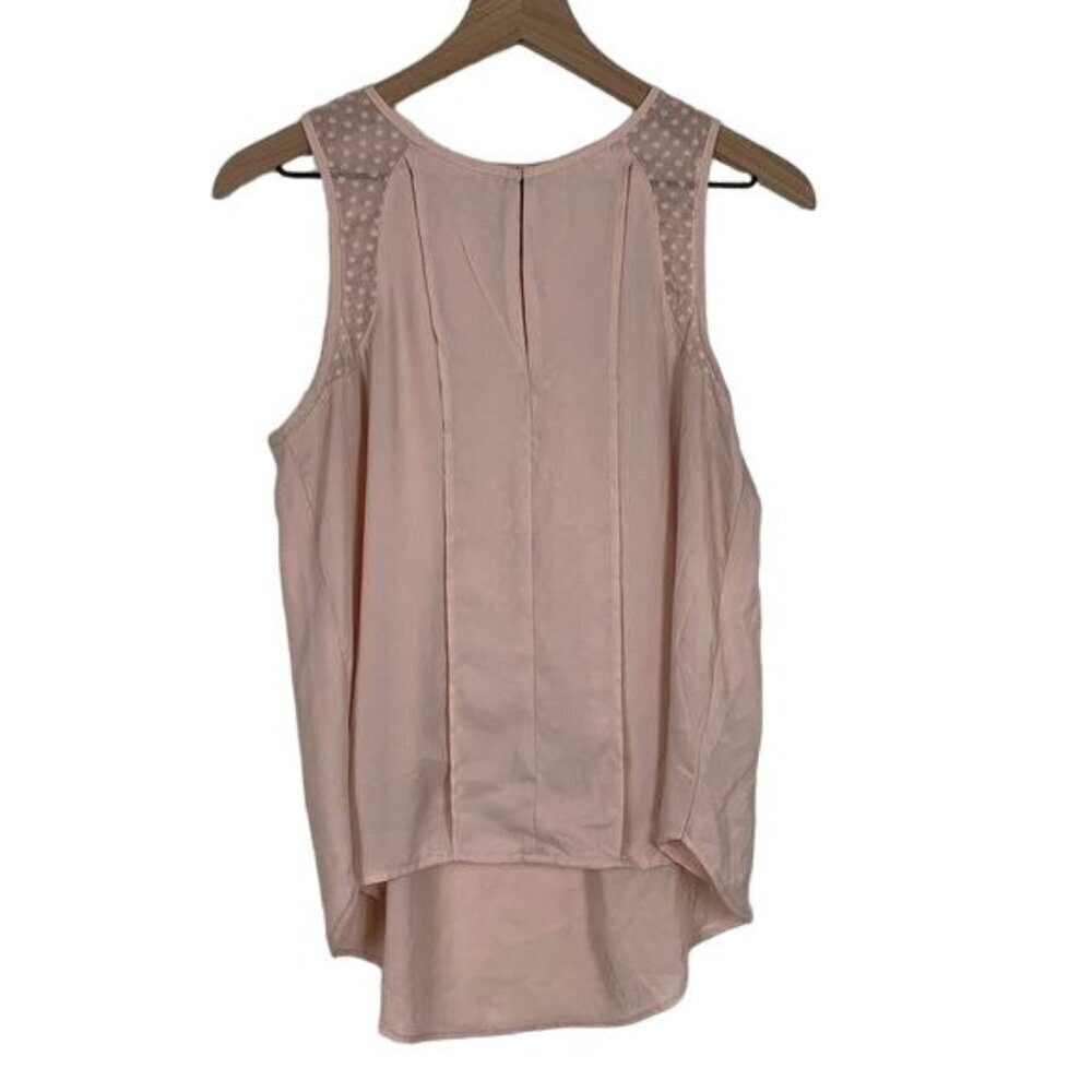 Anthropologie Maeve Sleeveless Swiss Dot Top – Blush Pink
